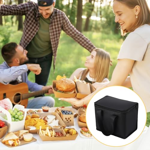 10 Pack Insulated Lunch Bags Bulk, Reusable Cooler Bags, Leakproof Lunch Boxes Set, Waterproof Thermal Cooler Bags, Insulated Beverage Bag for Women Men Work Picnic Beach(Black)
