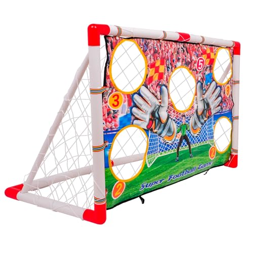 Kids Soccer Goal – 2 in 1 Soccer Goal with Target Net, Portable Soccer Goals for Backyard & Indoor Play, Small Soccer Goals 4' x 2.4' ft – Toddler Fun Training Set for with Ball Ages 3+