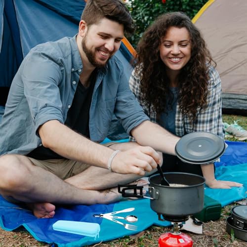 Travel Utensils Set with Silicone Case, Stainless Steel Silverware Set for Work Lunch Camping Picnic, Portable Cutlery Set on the Go, Easy to Clean (Blue) - color: Blue