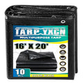 Black Tarp 16x20 Feet, 10 Mil Thick Waterproof Poly Tarps Cover UV Resistant, Rip & Tear Proof with Metal Grommets Every 20 Inches - color: Black, size: 16x20 Ft