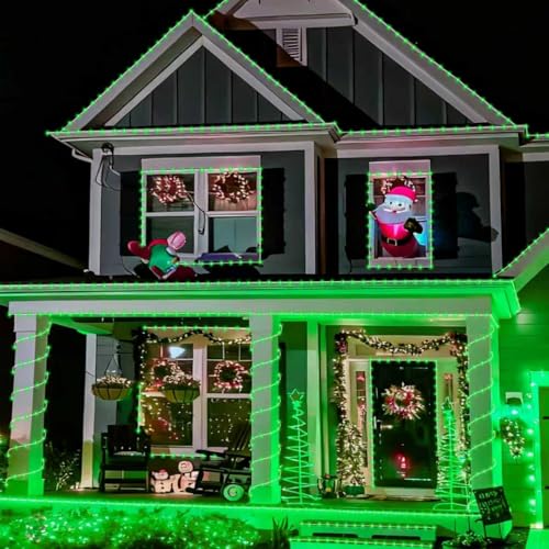 YEGUO Solar Rope Lights Outdoor Waterproof, 66ft 200 LED Green String Lights, 8 Modes Fairy Lights in Clear Thin Tube - color: Green