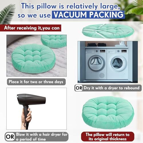 Jerify Floor Pillow Cushions Large Round Square Large Meditation Floor Pillow for Classroom Adult Meditation Picnic Party Seating Learning Daycare School(Round,Colorful,4 Pcs) - color: Colorful, size: Round