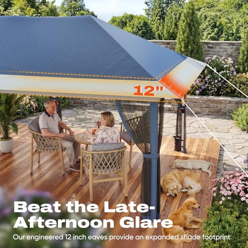 Quictent 10'x20' Pop up Gazebo Canopy Tent, One Person Set up Portable Instant Folding Shelter, Outdoor Canopy Tent with Extra Shade for Backyard, Patio, Party - color: Blue, size: 10x20