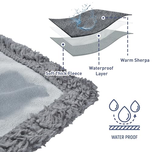 Kritter Planet Waterproof Dog Blanket, Reversible Water Proof Pet Blanket for Couch, Bed & Car, Washable Couch Covers for Medium Dogs - Protects Furniture from Fur, Dirt, and Accidents - color: Grey/Charcoal Grey, size: 50"x30"