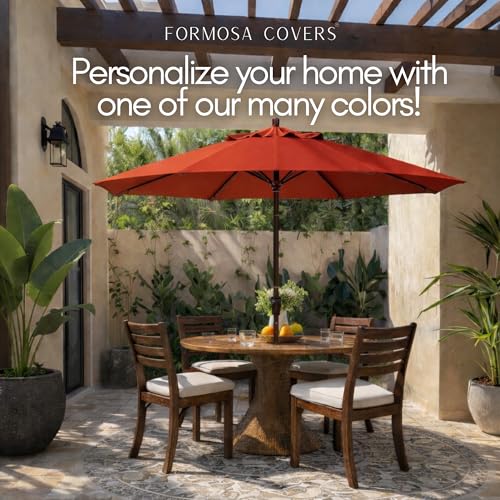 Formosa Covers - 9ft Market Patio Umbrella Replacement Canopy - 8 Ribs Top Canvas - 600D UV Protective and Water Resistant Umbrella Fabric - Premium Quality Replacement Canopy Cover ONLY (Red) - color: Red