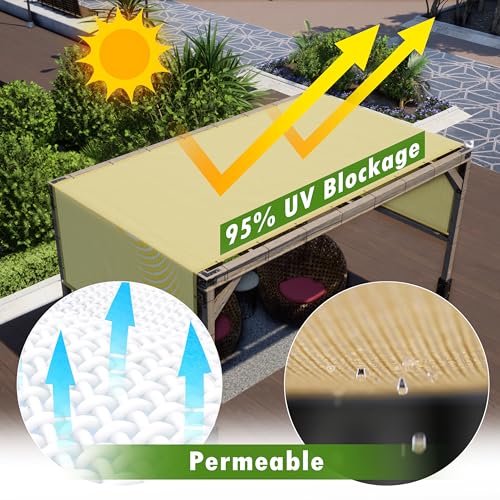 ColourTree 10' x 13' White Pergola Sun Shade Canopy Replacement Cover UPF50, Commercial Grade 260 GSM Cloth for Outdoor Patio, Garden, Deck, Backyard (We Make Custom Size)