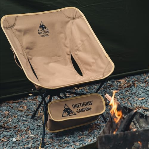 ONETIGRIS Tigerblade Camping Chair, Lightweight Folding Backpacking Hiking Chair, Compact Portable 330 lbs Capacity - color: Coyote Brown