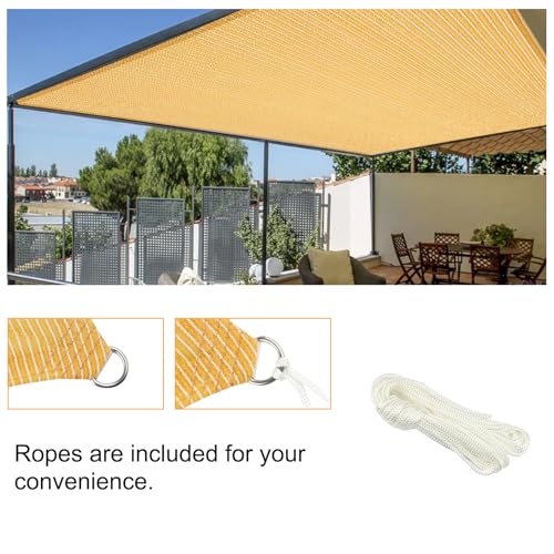 2' x 5' Yellow Sun Shade Sail Straight Edge with Grommets UV Block & Water Permeable Canopy Cover for Patio, Garden, Backyard, Yard & Outdoor - color: Yellow, size: 2' x 5'