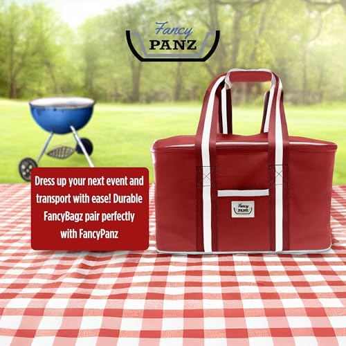 Fancy Panz - Red Insulated Casserole Carrier Bag - Insulated Thermal Bags for Hot & Cold Food Holds 2 Standard Size Fancy Panz - 2 Pockets - Food Container - Hosting Essentials - color: Red