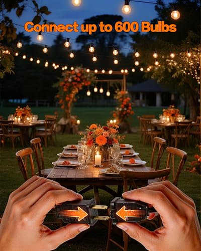 Outdoor String Lights, 30FT 15+1 G40 Edsion Bulbs Shatterproof Patio Lights Waterproof, Dimmable Connectable Globe Hanging Lights for Outside, Backyard, Bistro, Porch, Deck, Balcony - size: 30FT