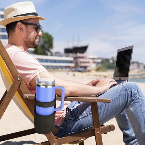 Upgrade Drinking Cup Holder, Patio Curved Chaise Chair Cup Holder, Drink Holder for Swing Chair Wicker Chair Egg Chair, Universal Cup Bottle Holder for Stanley Quencher, Owala and YETI 40 oz Tumbler - color: Upgrade for Large Cups