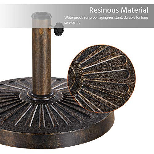 Yaheetech 9FT Patio Umbrella Outdoor with Heavy Duty Base Included,Table Umbrella with Push Button Tilt and Crank, UV Protection Waterproof for Yard/Outdoor/Wedding Parties and Events - Brown - color: Brown, size: 9FT