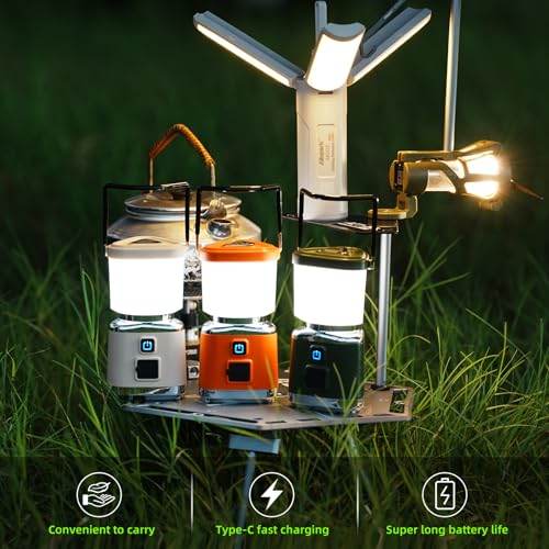 Allspark LED Camping Lantern Rechargeable,1000LM 4 Light Modes Magnetic Camping Lights,Bright Portable Home Lantern, IPX4 Waterproof Tent Lights for Hiking,Power Outages,Emergency,Hurricane(White)