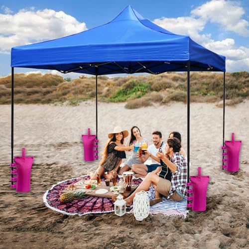 Joramoy Heavy Duty Canopy Weight Bags(120LBS) for Pop up Canopy Tent, Leg Canopy Weights Sand Bags for Instant Outdoor Sun Shelter Canopy/Patio Umbrella,Set of 4, Pink(Without Sand) - color: Pink, size: 120lbs
