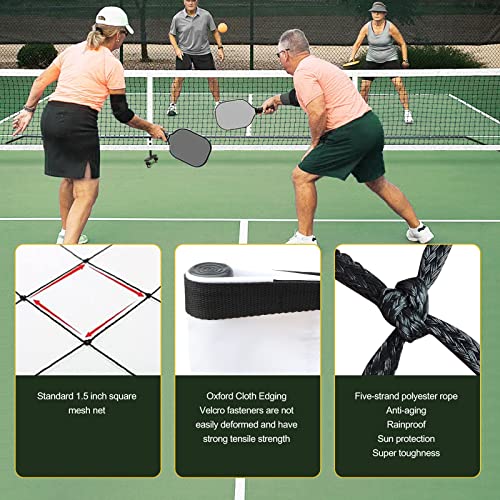 Badminton Pickleball Net System with Universal Wheel,Movable Steady Metal Frame,Strong Nylon Net and Carrying Bag,22 Feet Portable Height Adjustable Net for Pickleball and Other Games