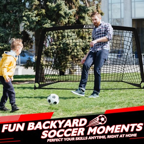 2 of 5×3 6x4 9x5 FT Portable Kids Soccer Goals Set, Foldable Soccer Practice Nets for Backyard with Carrying Bag for Toddler Youth Pop Up Soccer Training Equipment Indoor Outdoor Sports Game Gift - color: Black, style: 9x5FT