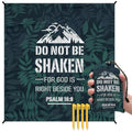 Camping Tracks Pocket Picnic Blankets, Camp Mini Beach Camping Blanket Waterproof Sandproof, Rustic Green Leaf RV Outdoor Picnic Blanket Mat Gifts for Camper Campsite Travel Hiking 55x60in - color: Shaken