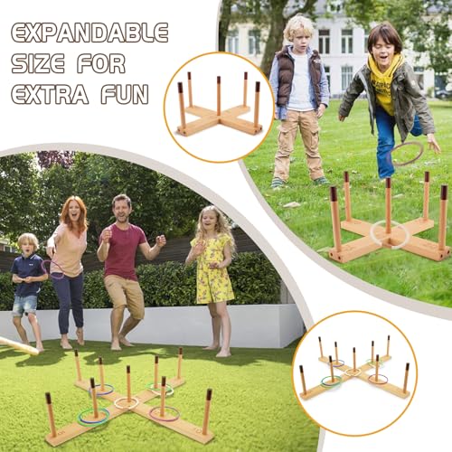 Westant Ring Toss Game Outdoor - 33" Extra Large Outdoor Games for Adults and Family, Beechwood Giant Backyard Games, Ring Toss Game for Adults and Kids with 30 Rings & Carrying Bag - color: Natural Beech