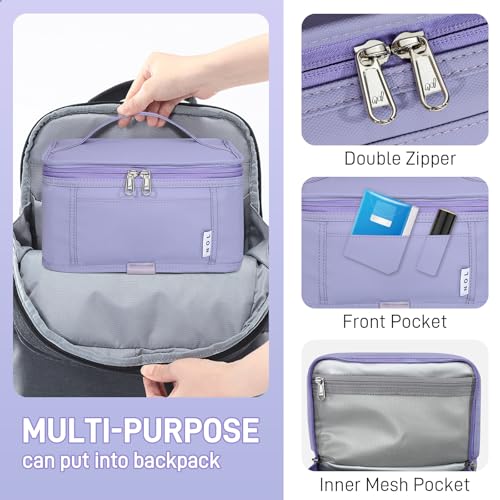 NOL Natural Organic Lifestyle Small Lunch Bag Mini Lunch Box Insulated Lunch Bag for Men/Women Leakproof Cooler Tote Bag Lightweight Nylon Waterproof Lunch Box For Work, Light purple - color: Light Purple, size: Medium(5 Liters)