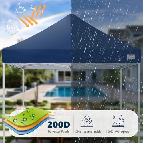 MASTERCANOPY Pop Up Canopy Tent Commercial Grade 10x10 Instant Shelter (Navy Blue) - color: Navy Blue, size: 10x10