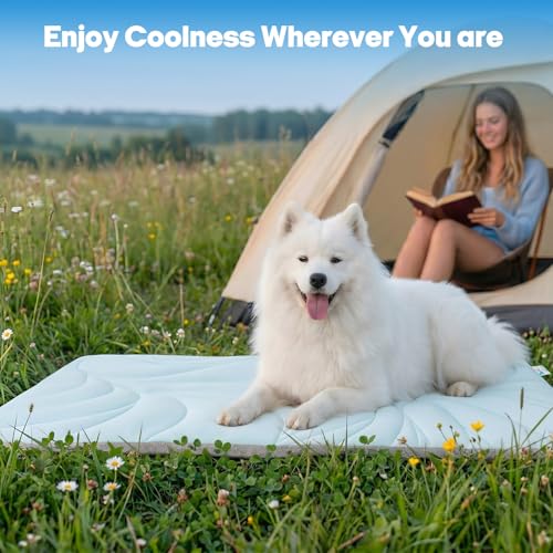 Vagascape Dog Cooling Mat New 5.0 Version Built-in Ice Pack, Long-Lasting Cool 6-8h, 30" x 20" Ultra Thick Soft Vine Pattern Pet Cooling Mat, Washable Foldable Large Cooling Pad for Indoor Outdoor - size: M(30“x20”）