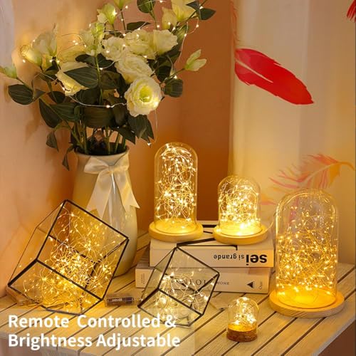 GDEALER 2 Pack Fairy Lights 20 Ft 60 Led Battery Operated Twinkle Lights with Remote Waterproof Silver Wire Twinkle Light 8 Modes Fairy String Light for Party Bedroom Decorations- Warm White - color: Warm White- Silver Wire