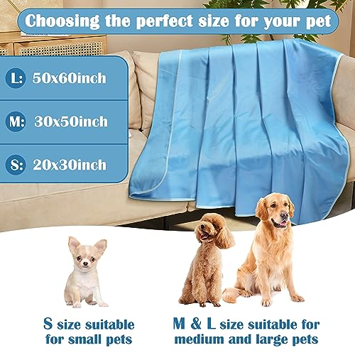 Kritter Planet Summer Lightweight Cooling Waterproof Dog Couch Cover - color: Blue/Blue, size: 50x60 Inches