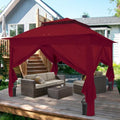 COOS BAY 11x11 Pop Up Gazebo with 4 Sidewalls, Instant Outdoor Canopy Tent with UPF 50+ UV Protection, Water Resistant Shelter with Carry Bag, Stakes & Ropes, Red - color: Red