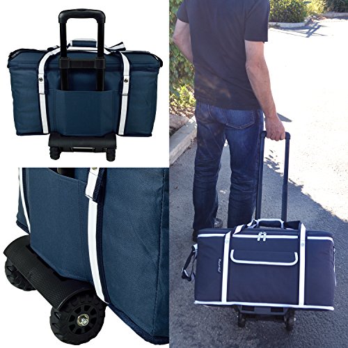 Clemson University Picnic Travel Cooler with Wheels- 64 Can Capacity- Collapsible Leakproof Cooler- Designed & Quality Approved in The USA