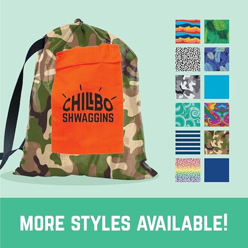 Chillbo Inflatable Couch – Unique Designs - No-Pump Setup, Ripstop Polyester, Stability Pegs, Fun Prints - Portable Air Inflatable Lounger for Beach, Camping, Festivals, and Tailgating - color: Camo Green, size: Large