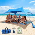 Beach Canopy Tent with UPF50+ Protection Sun shelter Umbrella Portable Camping Tents 12X12FT Include Beach Blanket Phone Case with Sandbags Poles Anti-Wind Ropes for Beach Camping Backyard Picnics - style: 12x12FT with 79" X 118"beach blanket