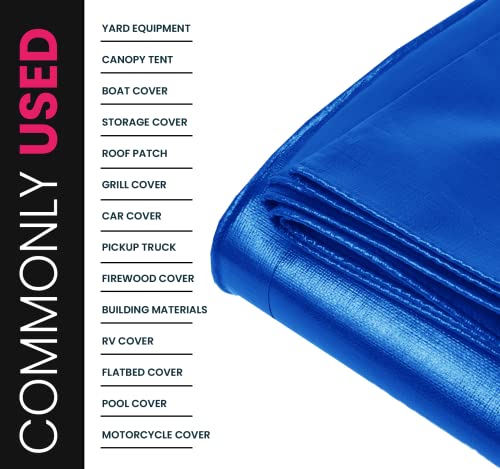 Extreme Heavy Duty 22 Mil Tarp Cover, Waterproof, UV Resistant, Rip and Tear Proof, Poly Tarpaulin with Reinforced Edges for Roof, Camping, Patio, Pool, Boat. (Blue 6′ X 8′) - color: Blue-22 Mil, size: 6′ X 8′