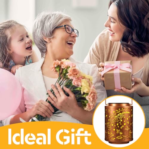 Solar Lanterns Garden Decor Birthday Gifts for Women Mon Grandma Metal Hanging Solar Lights Waterproof Outdoor Decoration for Outside LED Lanterns for Yard Patio Lawn (Cat) - style: Cat