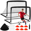 Kids Soccer Goals for Backyard Set - 2 Pack of 4' x 3' Portable Pop Up Soccer Nets, Training Equipment with Soccer Ball, Soccer Set for Kids Toddler and Youth Outdoor Games, Sports, Gifts