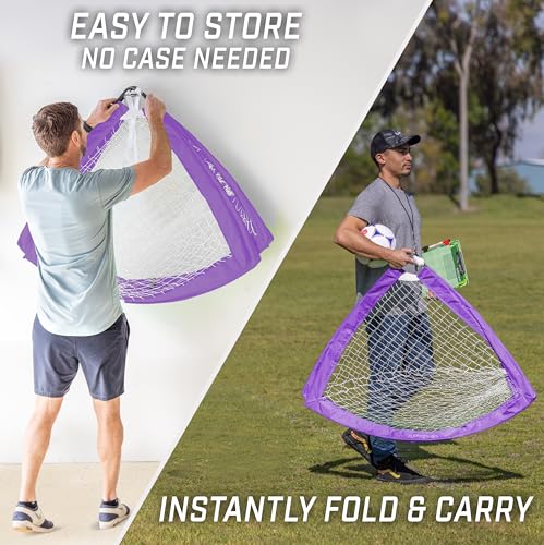 GoSports Portable Soccer Goals for Kids - 13 Color Options - Choose 4 x 3 ft or 6 x 4 ft - Team Tone Pop Up Nets for Backyard - color: Purple, style: 4 ft x 3 ft