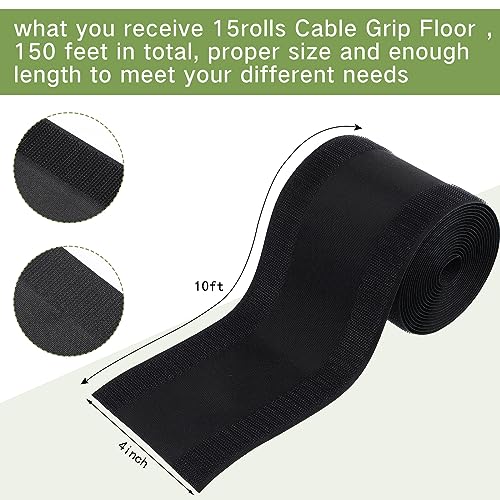 WILLBOND Carpet Cord Cover Cable Protector Floor Cover Cable Protector Management Only for Commercial Office Carpet(196.85 ft,Black) - color: Black, size: 196.85 ft