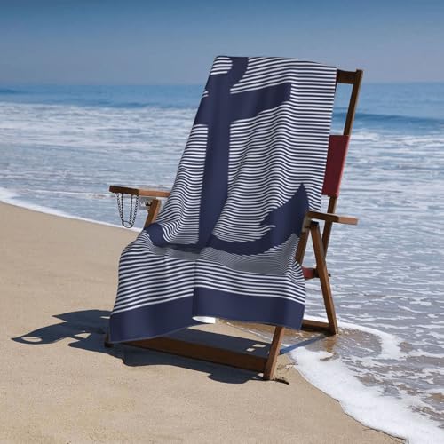 Cute Anchor Beach Towel for Men/Adults, Personalized Microfiber Beach Towels Bulk, Quick Dry Beach Towel for Pool, Lightweight Bath Towels Oversized Clearance 30"x 60" - color: Anchor1, size: 30"x 60"