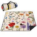 Picnic Blankets Waterproof Foldable Extra Large,80"x 80" Outdoor Beach Blanket Sandproof,3-Layer Lightweight Handy Mat Tote Picnic Camping Rugs for Outside Your Rv (Farmhouse Floral) - color: Picnic Blankets 2