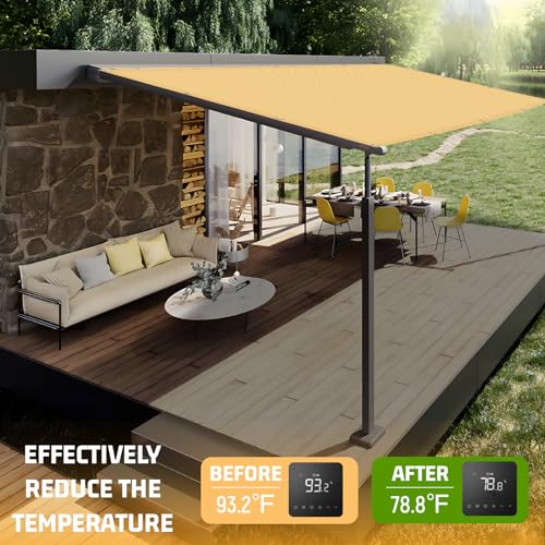 SUNNY GUARD Shade Cloth 3'x8'FT Sun Shade Screen Fabric HC-091 Shade Cover Tarp with Grommets for Pergola Backyard Garden,Sand - color: Sand, size: 0 3'×0 8'