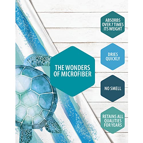 VENTURE 4TH Microfiber Beach Towel: Quick-Dry, Compact, Sand-Free, Absorbent, Sandproof and Lightweight - Perfect for Camping, Beach, and Roadtrips (Striped Turtle Design | 35x78 inches) - color: Striped Turtle, size: Extra Large (78" x 35")