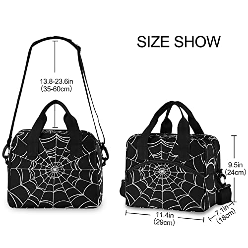 Goth Spider Web Insulated Lunch Bag Reusable Lunch Tote Bag Cooler Bag for Women Men Adult Lunch Box with Adjustable Shoulder Strap Leakproof Lunch Bag for Work School Picnic Camping - color: Goth Spider Web