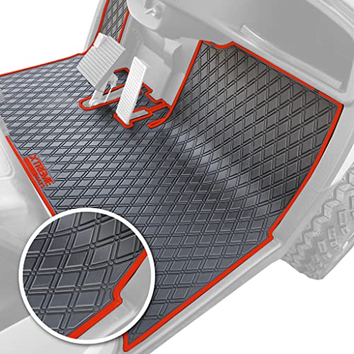 Xtreme MATS Yamaha Compatible Golf Cart Mat, Full Coverage Golf Cart Floor Liner Mat - Compatible with Yamaha Adventurer (2007-2017), G29, YDR, & Drive (Gen1) Models Only - Black with Red Trim - color: Red Trim, size: Drive/G29