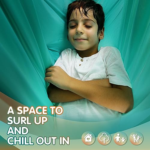 Sensory Swing, Indoor & Outdoor Sensory Swing for Kids & Adults, Double Layer Therapy Cuddle Swing for Kid with Autism, Holds up to 300lbs - color: Orange