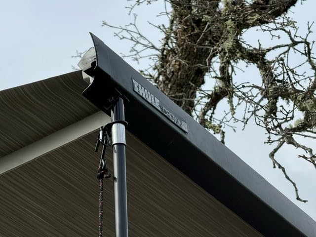 RV Awning Reinforcement Systems - 4-1/2 ft to 12 ft. Height Adjustable RV Awning tie Down/Support System 30MPH, No Ladder Required