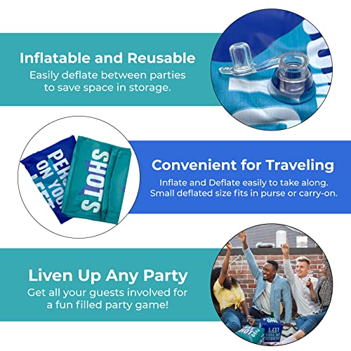 Giant Dice Drinking Game for Adults - Blow Up Dice PVC Inflatable and Reusable 2 Dice - 10" - Jumbo Dice for Indoor Outdoor Fun Games, Pool Parties, Lawn Floor Games