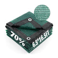 Cool Area 70% Sun Shade Cloth Mesh Tarp with Grommets for Plant Cover 6.5x16.5ft Patio Canopy Garden Pergola Greenhouse Car Barn Kennel Dark Green - color: 70% Shade-Dark Green, size: 6.5FTx16.5FT
