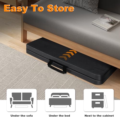 6ft Folding Table, Portable Heavy Duty Plastic Fold-in-Half Utility Table for Indoor/Outdoor Use, Dining, Camping, Picnic, Party, Black Woodgrain - color: Black Woodgrain