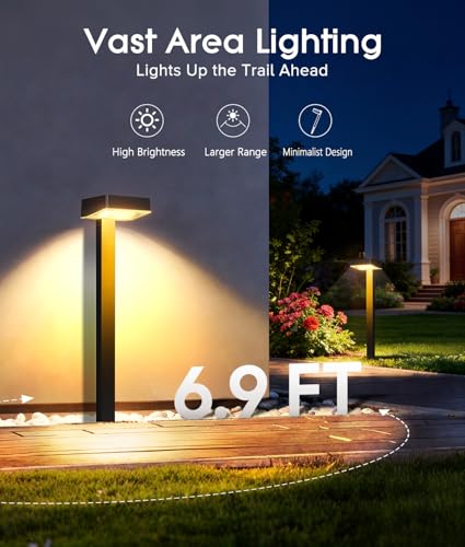 ELECLINK Solar Pathway Lights Outdoor, 4 Pack Garden Lights Solar Powered Path Lights with Bigger LED Lens, 2 Light Modes Waterproof Outdoor Solar Light for Yard Driveway Walkway Landscape Patio Lawn - size: 4 Pack