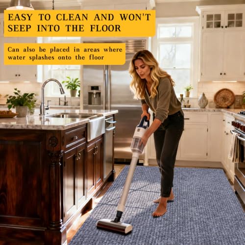 2x6 ft Outdoor Runner Rug, Non-Slip Indoor Outdoor Carpet Runner with TPR Backing, Waterproof Mat for Hallway, Kitchen, Patio, Garage, Deck, Entryway, Grey Fine Stripes - color: Gray Fine, size: 2' x 6' (Runner)