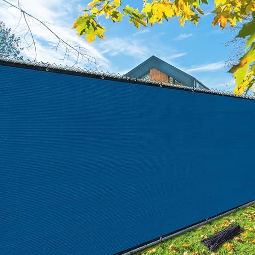 iCover 4x12ft Privacy Screen Fence, Outdoor Fencing Panels, Garden Windscreen Mesh Shade Sail Net Barrier, Fence Privacy Screen Reinforced Bindings and Brass Grommets Cable Zip Ties, Royal Blue - color: Royal Blue, size: 4x12ft